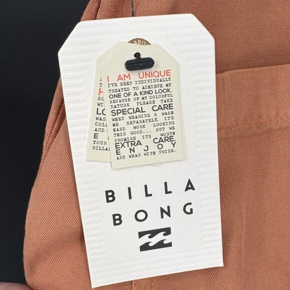 NWT Billabong Women's Wild Pursuit Romper Overalls M Orange Lightweight Shorts - Picture 5 of 12